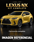 Lexus NX — Kit completo PPF LEBEL. Imagen referencial; ajuste a confirmar. Sin vidrios ni plásticos porosos.