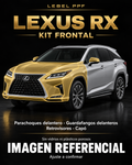 Lexus RX — Kit frontal PPF LEBEL. Imagen referencial; ajuste a confirmar. Sin vidrios ni plásticos porosos.