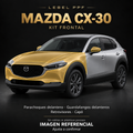 Mazda CX-30 — Kit frontal PPF LEBEL. Imagen referencial; ajuste a confirmar. Sin vidrios ni plásticos porosos.