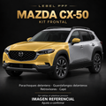 Mazda CX-50 — Kit frontal PPF LEBEL. Imagen referencial; ajuste a confirmar. Sin vidrios ni plásticos porosos.