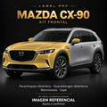 Mazda CX-90 — Kit frontal PPF LEBEL. Imagen referencial; ajuste a confirmar. Sin vidrios ni plásticos porosos.