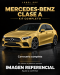 Mercedes-Benz Clase A — Kit completo PPF LEBEL. Imagen referencial; ajuste a confirmar. Sin vidrios ni plásticos porosos.