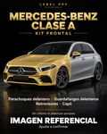 Mercedes-Benz Clase A — Kit frontal PPF LEBEL. Imagen referencial; ajuste a confirmar. Sin vidrios ni plásticos porosos.