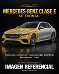 Mercedes-Benz Clase E — Kit frontal PPF LEBEL. Imagen referencial; ajuste a confirmar. Sin vidrios ni plásticos porosos.