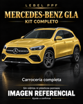 Mercedes-Benz GLA — Kit completo PPF LEBEL. Imagen referencial; ajuste a confirmar. Sin vidrios ni plásticos porosos.
