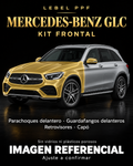Mercedes-Benz GLC — Kit frontal PPF LEBEL. Imagen referencial; ajuste a confirmar. Sin vidrios ni plásticos porosos.
