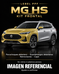 MG HS — Kit frontal PPF LEBEL. Imagen referencial; ajuste a confirmar. Sin vidrios ni plásticos porosos.