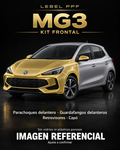 MG MG3 — Kit frontal PPF LEBEL. Imagen referencial; ajuste a confirmar. Sin vidrios ni plásticos porosos.