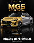 MG MG5 — Kit frontal PPF LEBEL. Imagen referencial; ajuste a confirmar. Sin vidrios ni plásticos porosos.