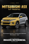 Mitsubishi ASX — Kit frontal PPF LEBEL. Imagen referencial; ajuste a confirmar. Sin vidrios ni plásticos porosos.