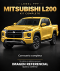 Mitsubishi L200 — Kit completo PPF LEBEL. Imagen referencial; ajuste a confirmar. Sin vidrios ni plásticos porosos.
