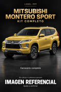 Mitsubishi Montero Sport — Kit completo PPF LEBEL. Imagen referencial; ajuste a confirmar. Sin vidrios ni plásticos porosos.