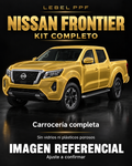 Nissan Frontier — Kit completo PPF LEBEL. Imagen referencial; ajuste a confirmar. Sin vidrios ni plásticos porosos.