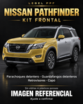 Nissan Pathfinder — Kit frontal PPF LEBEL. Imagen referencial; ajuste a confirmar. Sin vidrios ni plásticos porosos.