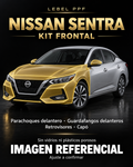 Nissan Sentra — Kit frontal PPF LEBEL. Imagen referencial; ajuste a confirmar. Sin vidrios ni plásticos porosos.