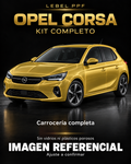 Opel Corsa — Kit completo PPF LEBEL. Imagen referencial; ajuste a confirmar. Sin vidrios ni plásticos porosos.