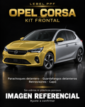 Opel Corsa — Kit frontal PPF LEBEL. Imagen referencial; ajuste a confirmar. Sin vidrios ni plásticos porosos.