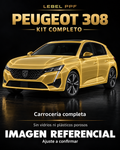 Peugeot 308 — Kit completo PPF LEBEL. Imagen referencial; ajuste a confirmar. Sin vidrios ni plásticos porosos.