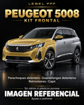 Peugeot 5008 — Kit frontal PPF LEBEL. Imagen referencial; ajuste a confirmar. Sin vidrios ni plásticos porosos.