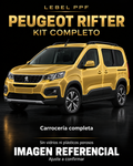 Peugeot Rifter — Kit completo PPF LEBEL. Imagen referencial; ajuste a confirmar. Sin vidrios ni plásticos porosos.