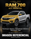 RAM 700 — Kit frontal PPF LEBEL. Imagen referencial; ajuste a confirmar. Sin vidrios ni plásticos porosos.