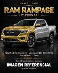 RAM Rampage — Kit frontal PPF LEBEL. Imagen referencial; ajuste a confirmar. Sin vidrios ni plásticos porosos.
