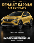 Renault Kardian — Kit completo PPF LEBEL. Imagen referencial; ajuste a confirmar. Sin vidrios ni plásticos porosos.