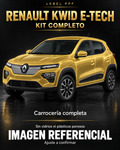 Renault Kwid E-Tech — Kit completo PPF LEBEL. Imagen referencial; ajuste a confirmar. Sin vidrios ni plásticos porosos.
