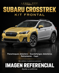 Subaru Crosstrek — Kit frontal PPF LEBEL. Imagen referencial; ajuste a confirmar. Sin vidrios ni plásticos porosos.