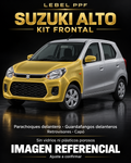 Suzuki Alto — Kit frontal PPF LEBEL. Imagen referencial; ajuste a confirmar. Sin vidrios ni plásticos porosos.