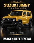 Suzuki Jimny — Kit completo PPF LEBEL. Imagen referencial; ajuste a confirmar. Sin vidrios ni plásticos porosos.