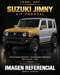Suzuki Jimny — Kit frontal PPF LEBEL. Imagen referencial; ajuste a confirmar. Sin vidrios ni plásticos porosos.