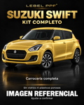 Suzuki Swift — Kit completo PPF LEBEL. Imagen referencial; ajuste a confirmar. Sin vidrios ni plásticos porosos.
