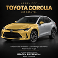 Toyota Corolla — Kit frontal PPF LEBEL. Imagen referencial; ajuste a confirmar. Sin vidrios ni plásticos porosos.