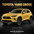 Toyota Yaris Cross — Kit completo PPF LEBEL. Imagen referencial; ajuste a confirmar. Sin vidrios ni plásticos porosos.