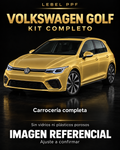 Volkswagen Golf — Kit completo PPF LEBEL. Imagen referencial; ajuste a confirmar. Sin vidrios ni plásticos porosos.