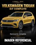 Volkswagen Tiguan — Kit completo PPF LEBEL. Imagen referencial; ajuste a confirmar. Sin vidrios ni plásticos porosos.