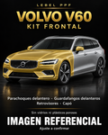 Volvo V60 — Kit frontal PPF LEBEL. Imagen referencial; ajuste a confirmar. Sin vidrios ni plásticos porosos.