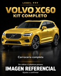 Volvo XC60 — Kit completo PPF LEBEL. Imagen referencial; ajuste a confirmar. Sin vidrios ni plásticos porosos.